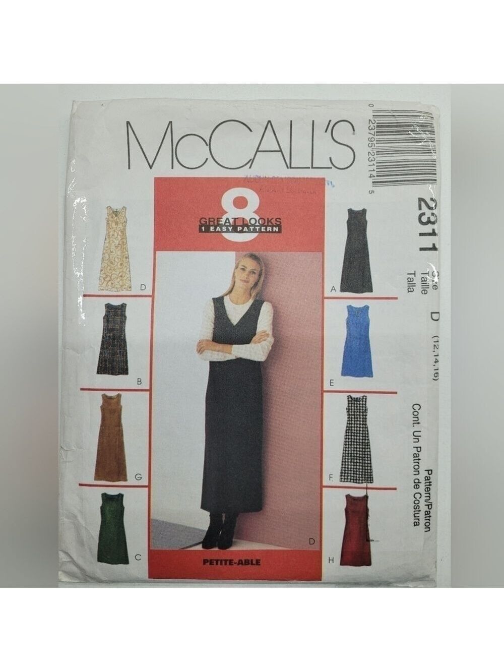 🧵4/$20🧵 McCall's 2311 Dress Sewing Pattern Uncut Size 12-16 DIY Supplies